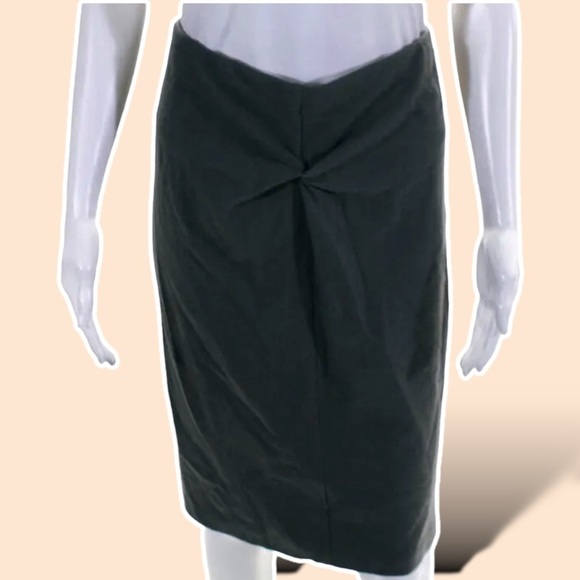 NWT René Lezard 100% Wool Taupe / Gray ‘Latrice’ Twist Front Pencil Skirt EUR 8 - Picture 7 of 7